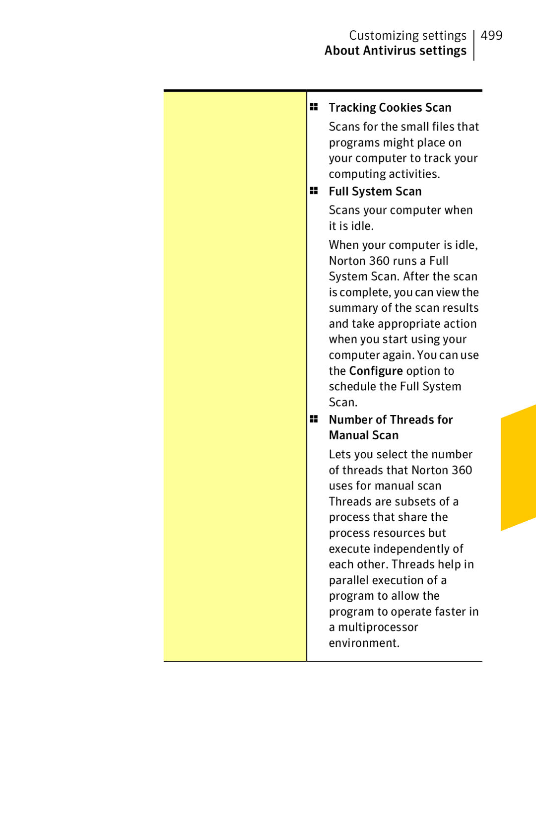 Symantec 11022527 manual Number of Threads for Manual Scan 