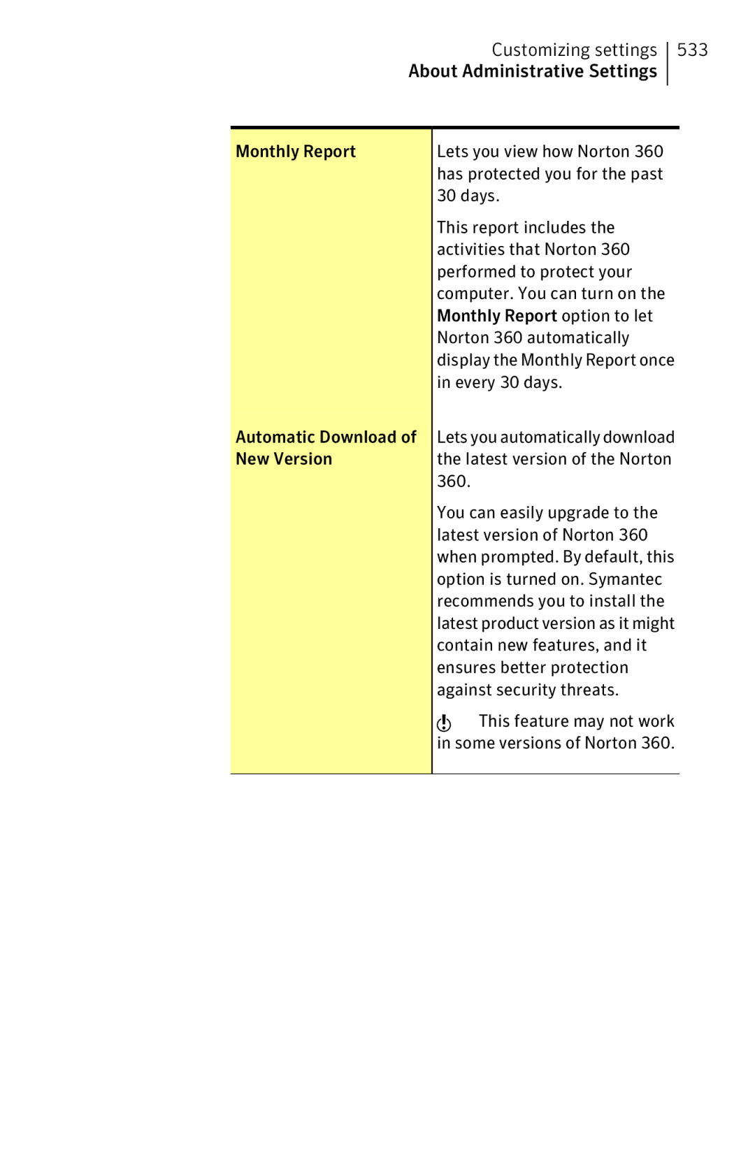 Symantec 11022527 manual Customizing settings 