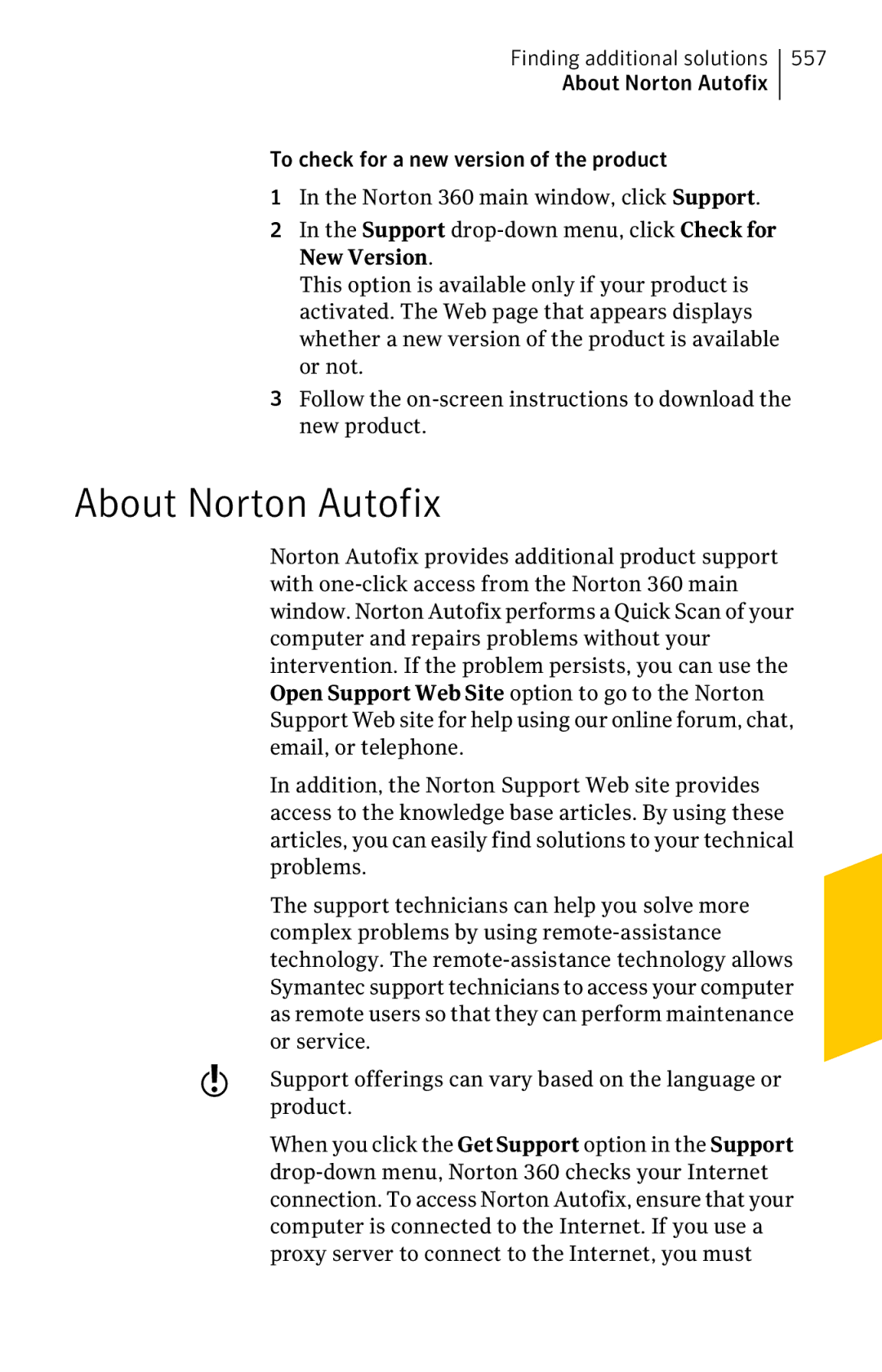 Symantec 11022527 manual About Norton Autofix 