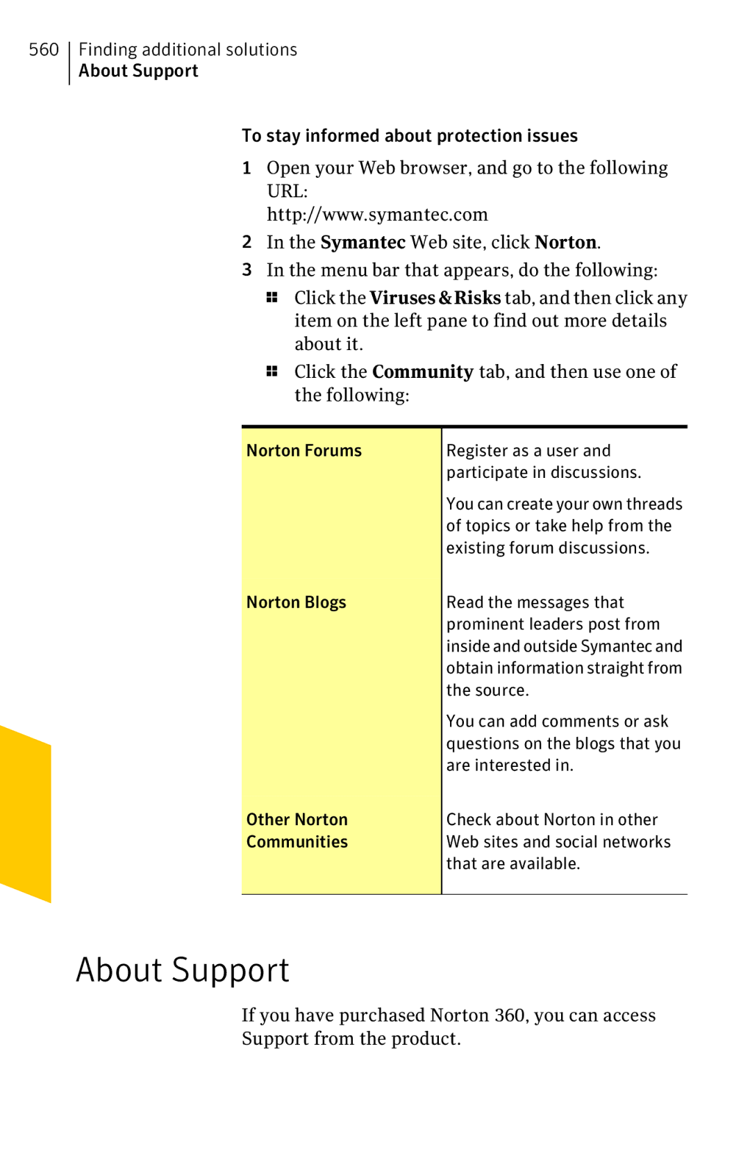 Symantec 11022527 manual About Support 