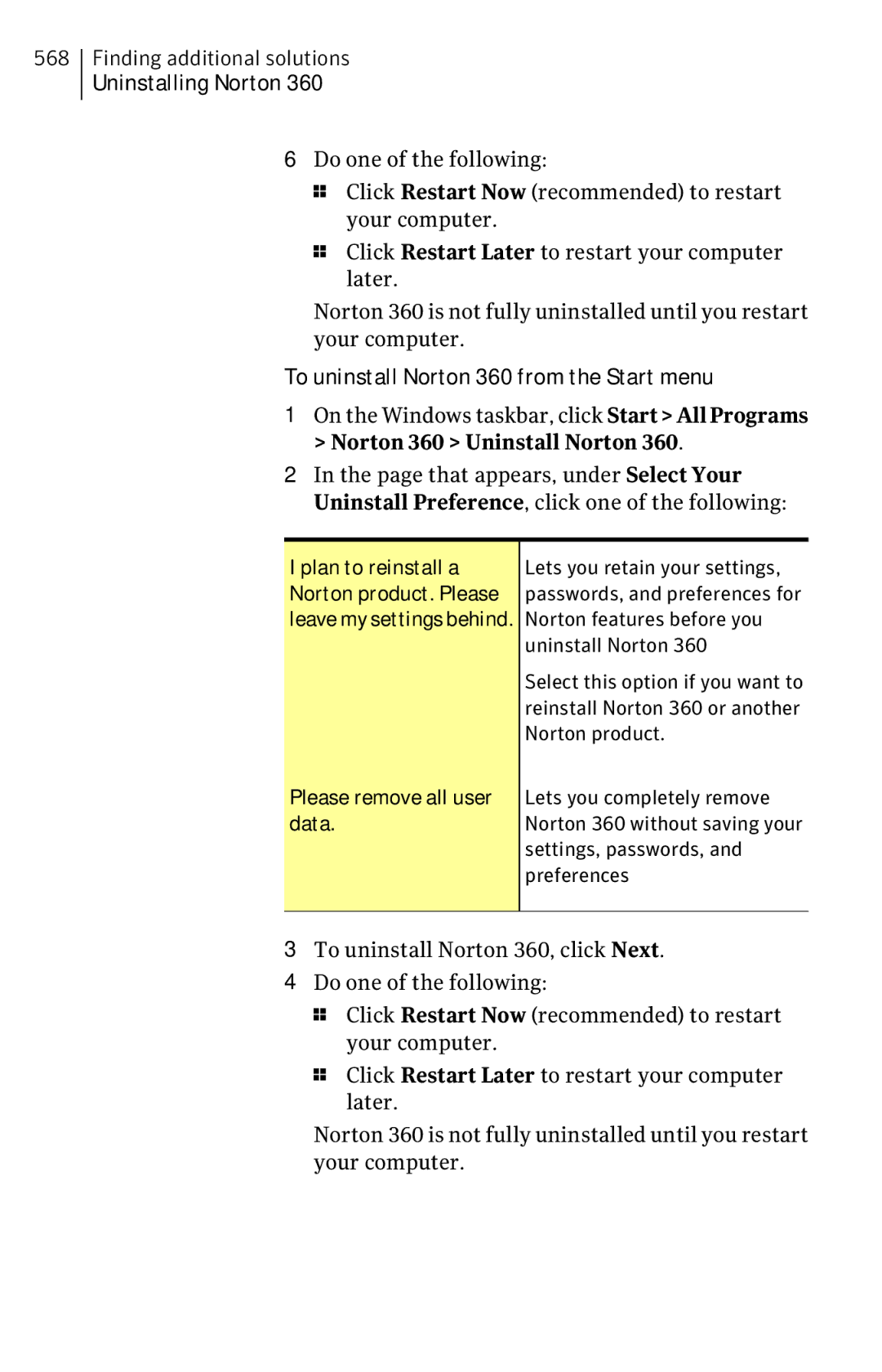 Symantec 11022527 manual Passwords, and preferences for 