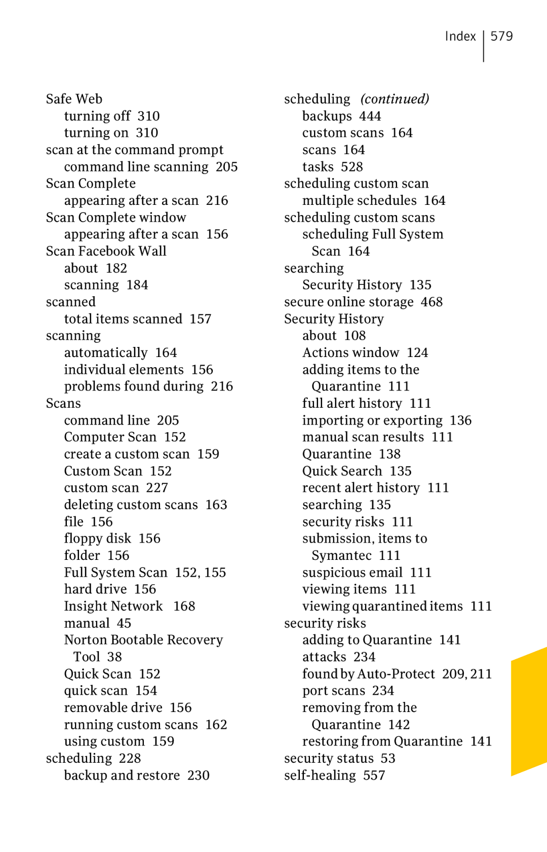 Symantec 11022527 manual Index 