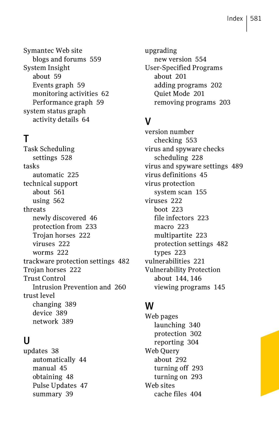 Symantec 11022527 manual Index 