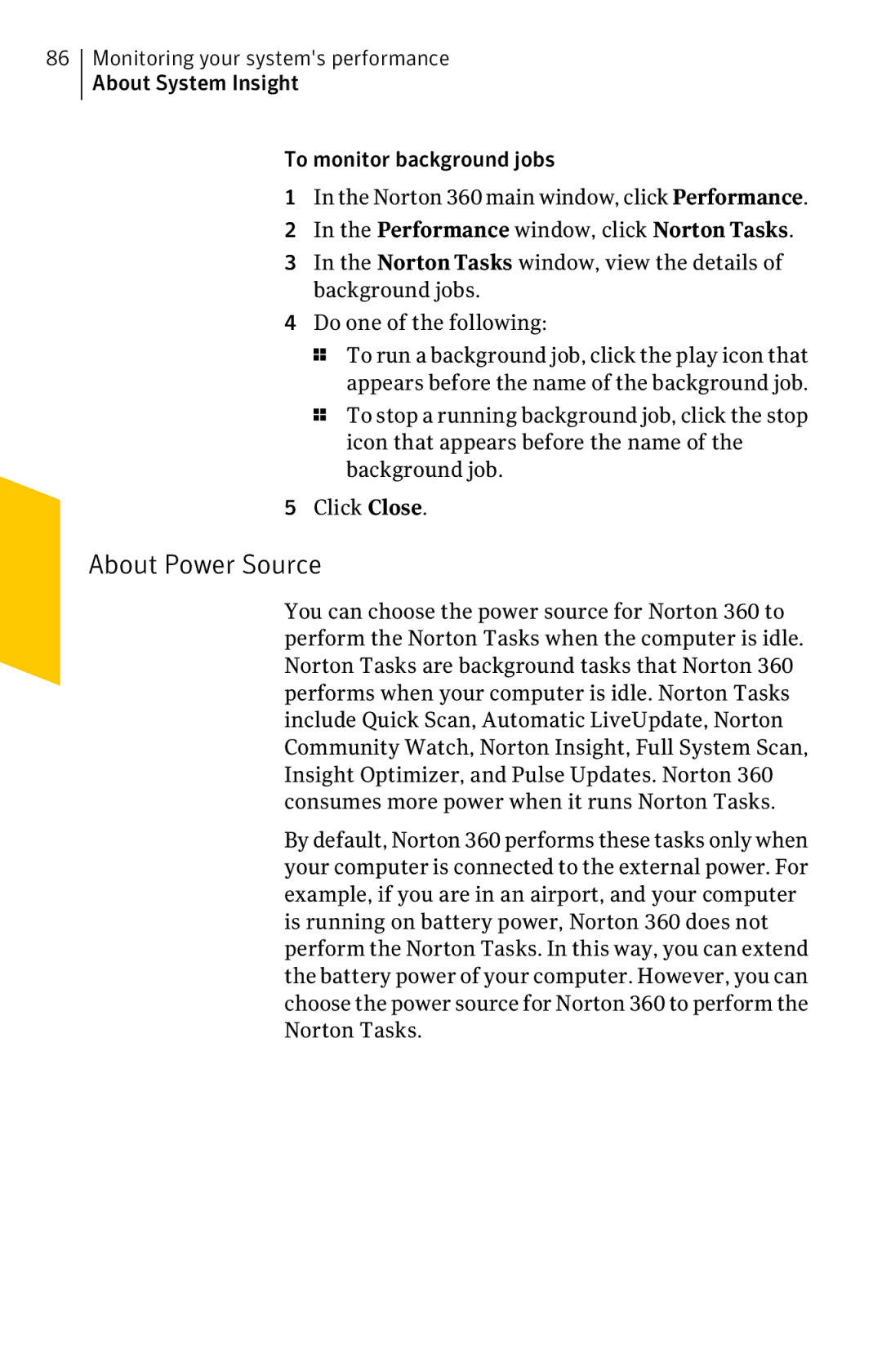 Symantec 11022527 manual About Power Source 