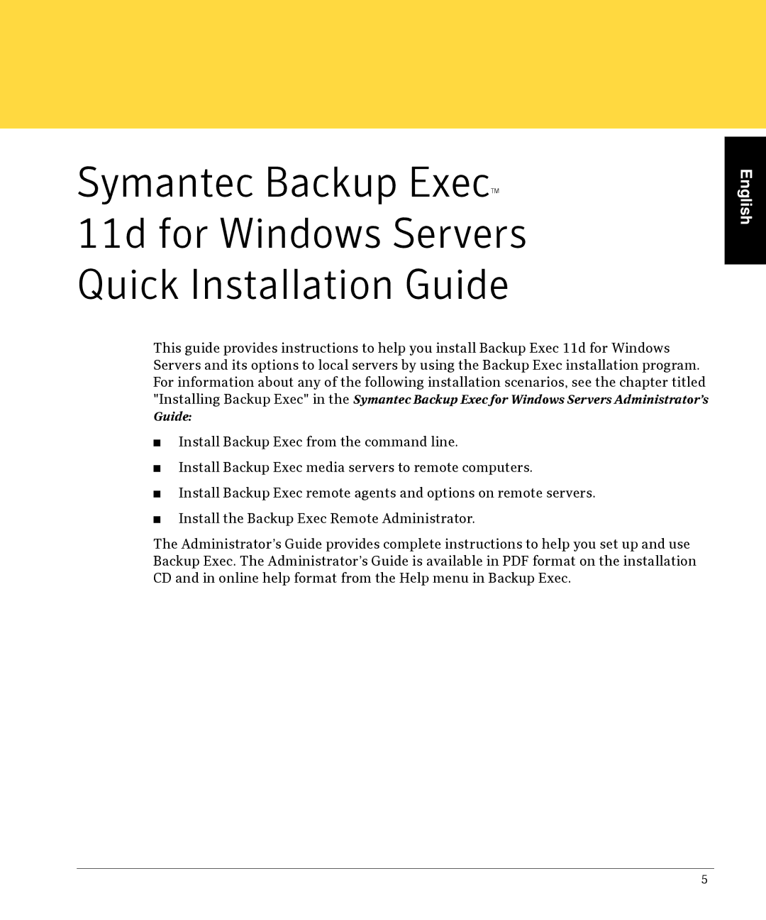 Symantec 11D manual English 