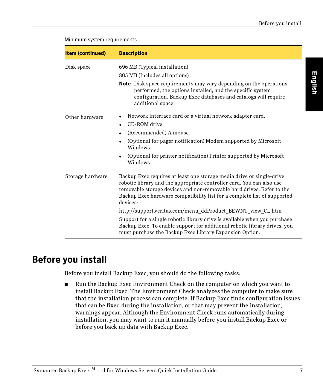 Symantec 11D manual Before you install 