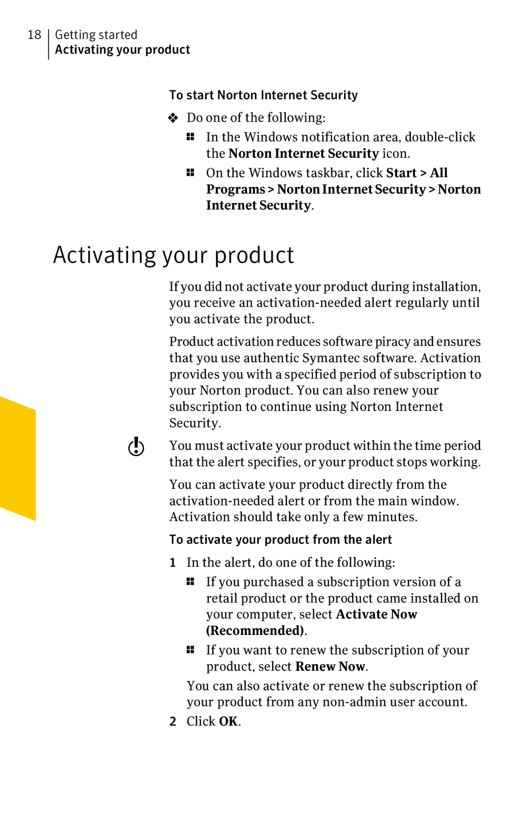 Symantec 21197367 manual Activating your product 