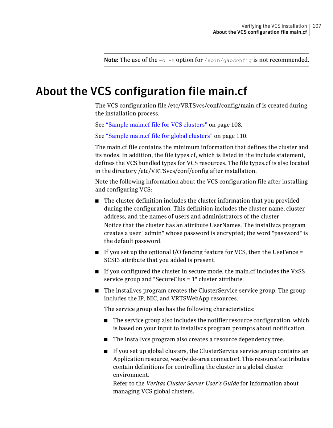 Symantec 5 manual About the VCS configuration file main.cf 