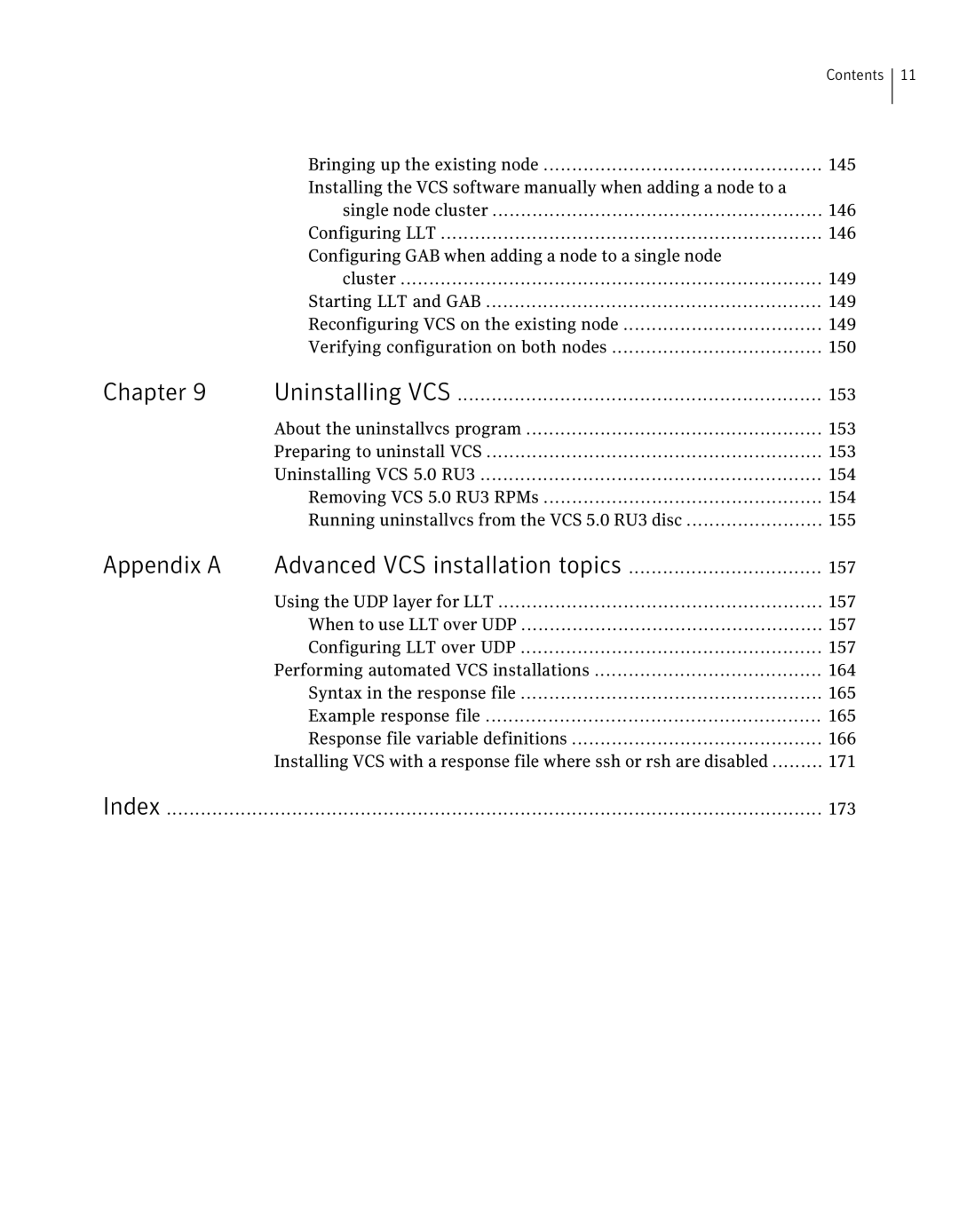 Symantec 5 manual 171, Index 173 