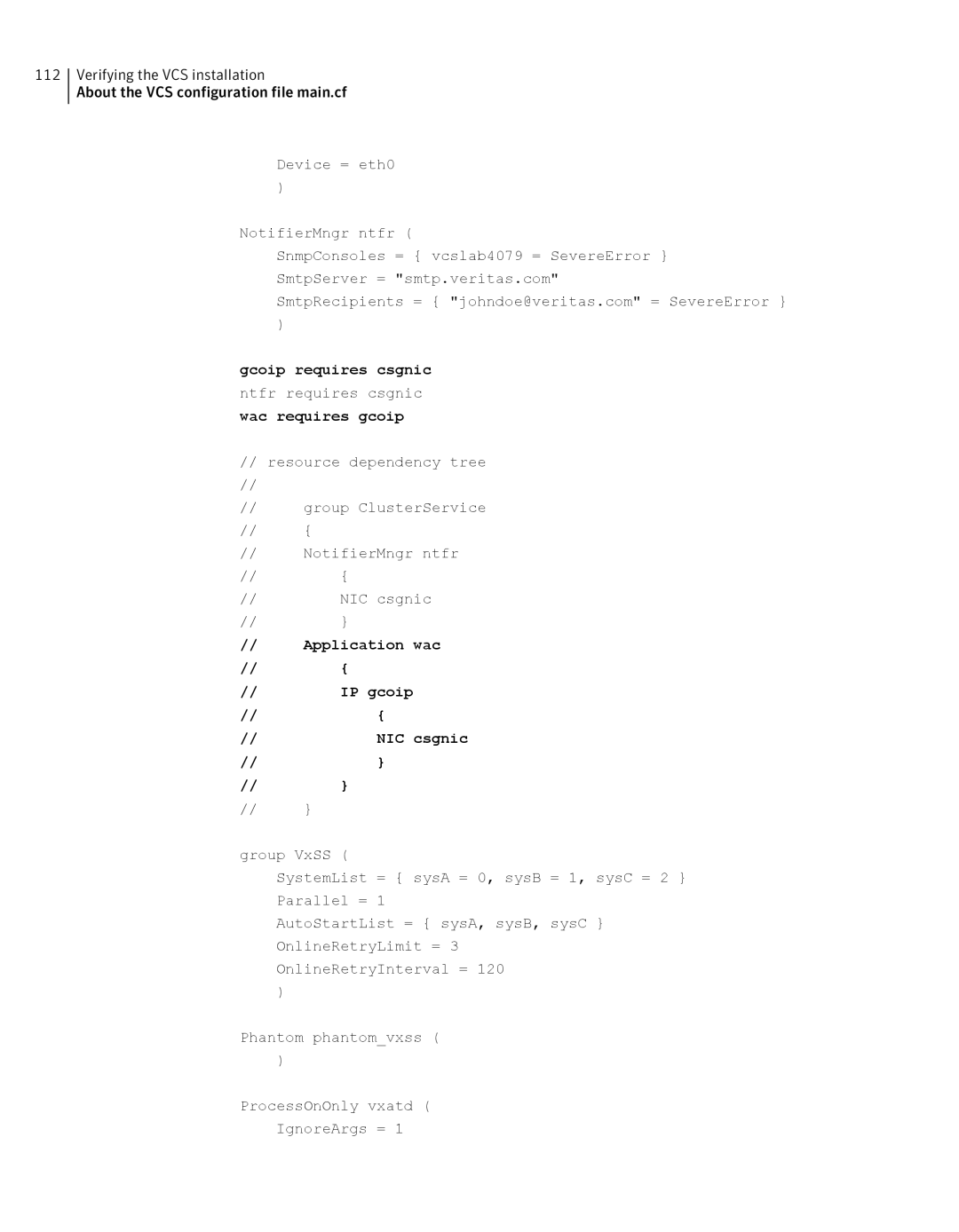 Symantec 5 manual Gcoip requires csgnic, Wac requires gcoip, Application wac IP gcoip NIC csgnic 