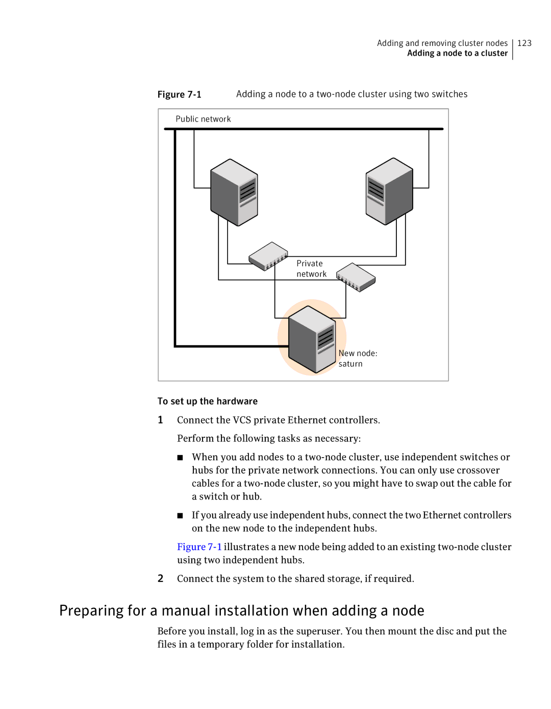 Symantec 5 Preparing for a manual installation when adding a node 