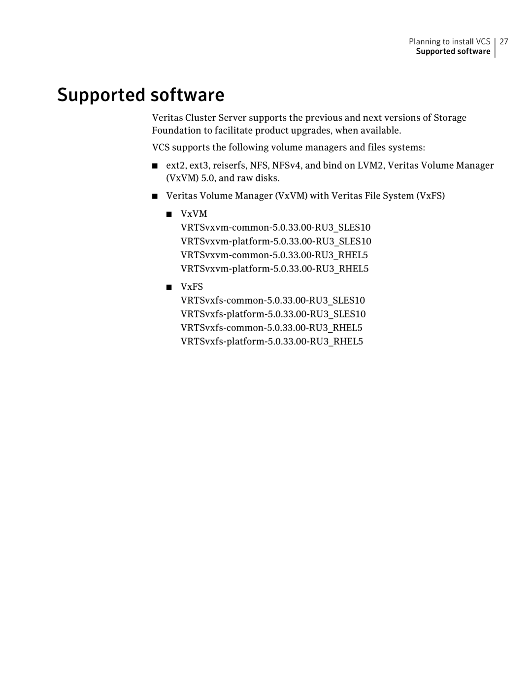 Symantec 5 manual Supported software 