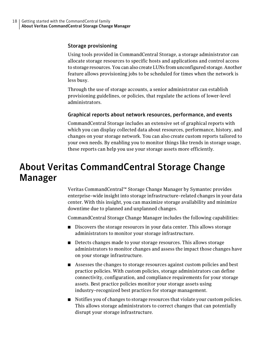 Symantec 5.1 manual About Veritas CommandCentral Storage Change Manager, Storage provisioning 