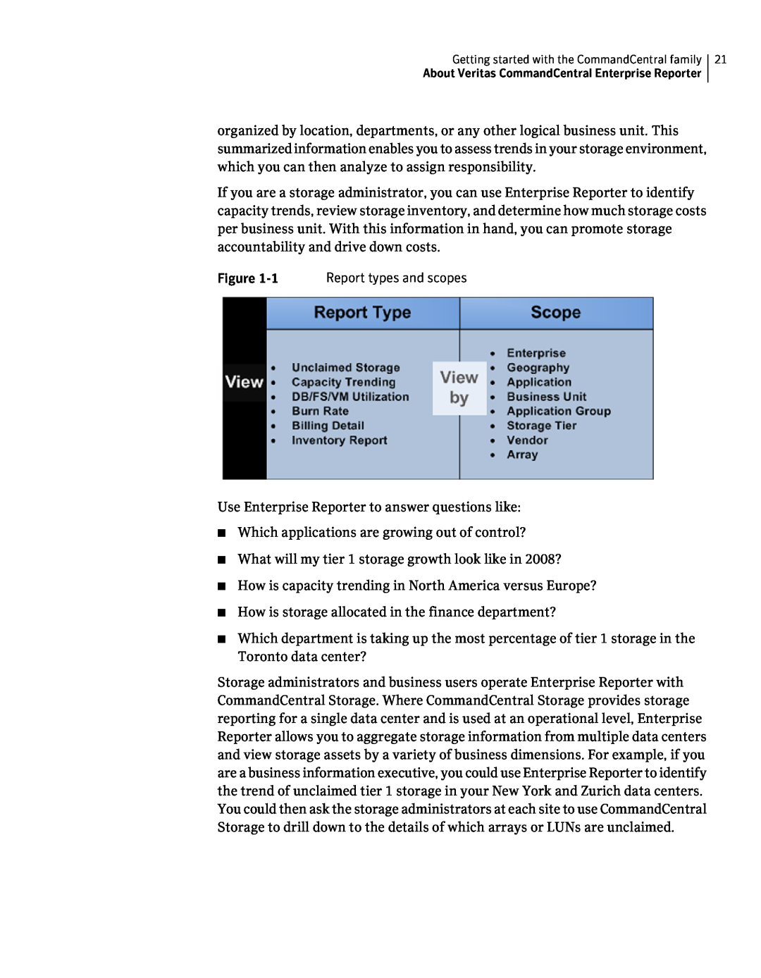 Symantec 5.1 manual Use Enterprise Reporter to answer questions like 