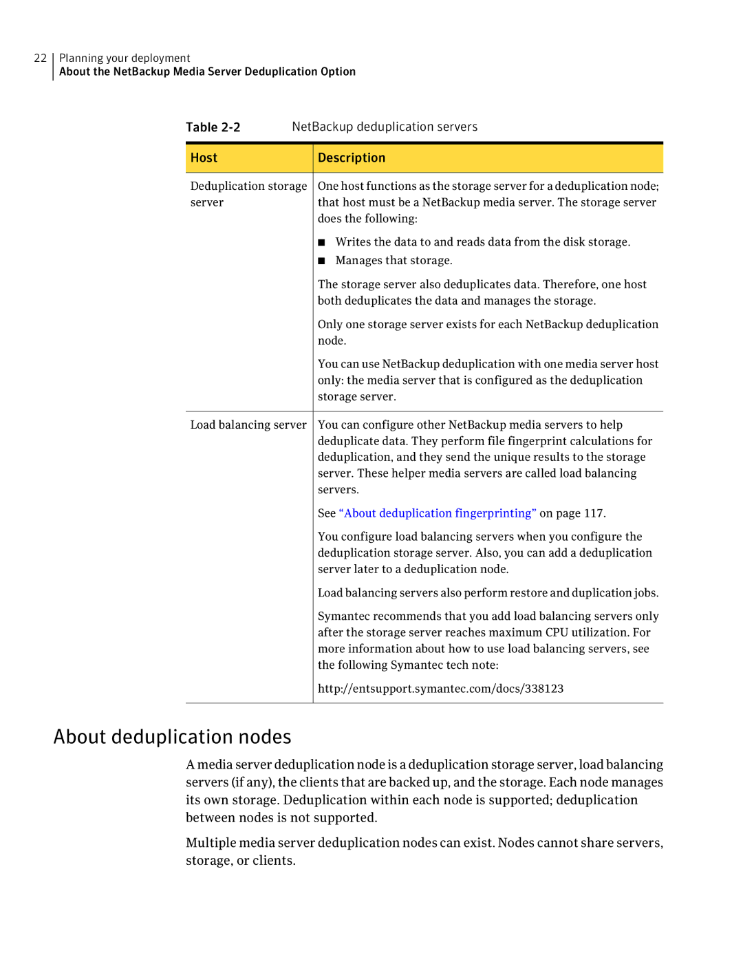 Symantec 7 manual About deduplication nodes, Host Description 