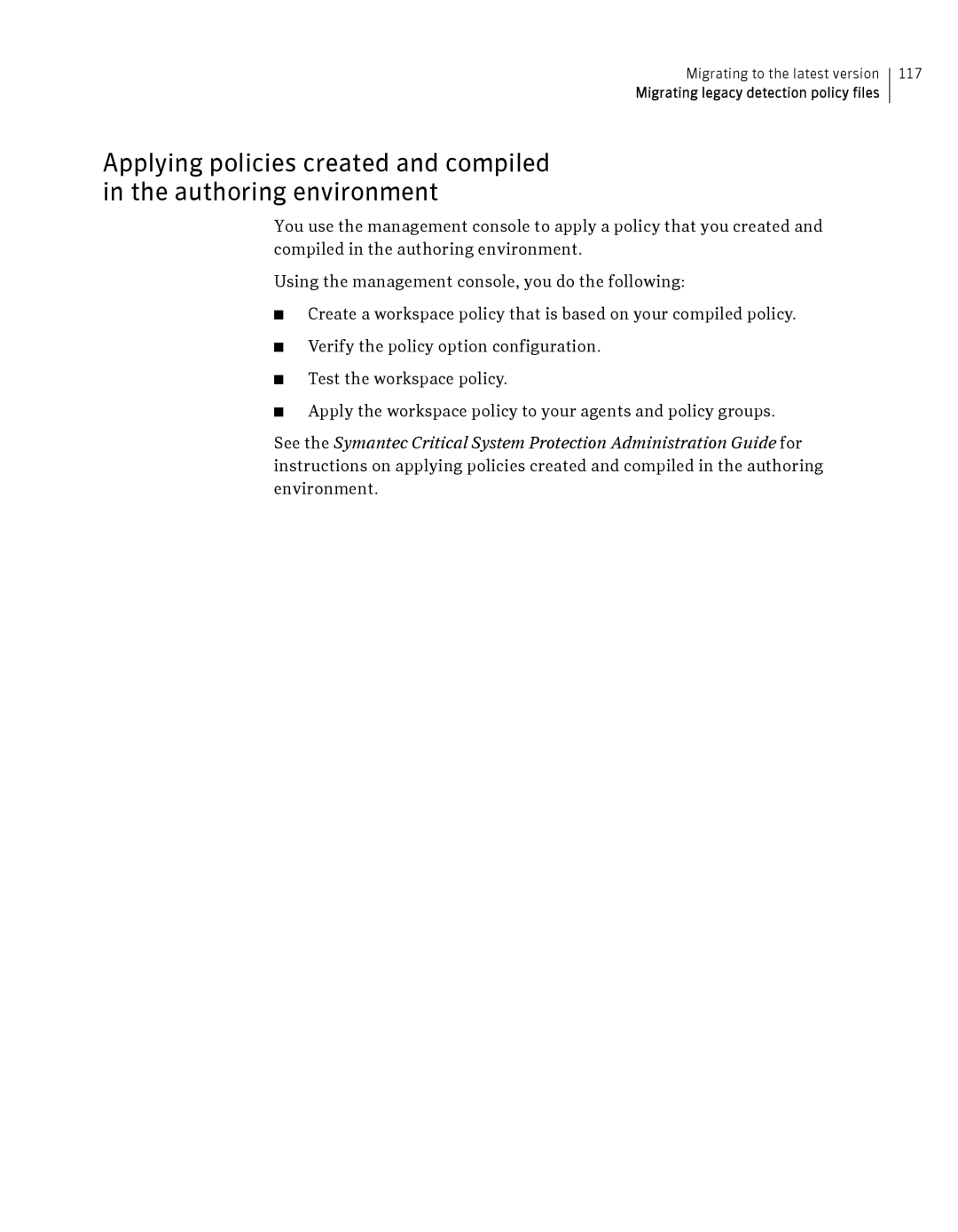 Symantec Critical System manual Migrating legacy detection policy files 