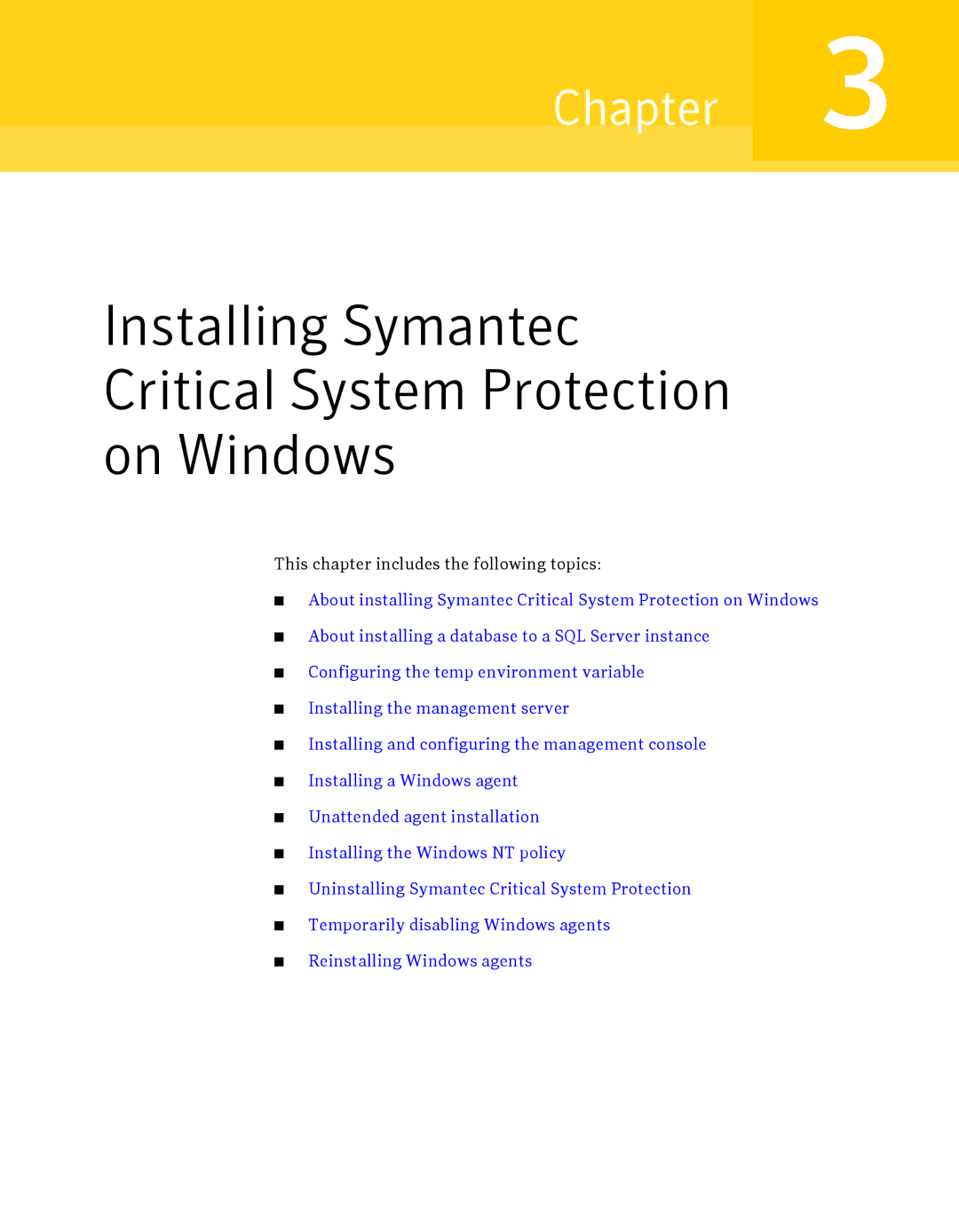 Symantec manual Installing Symantec Critical System Protection on Windows 