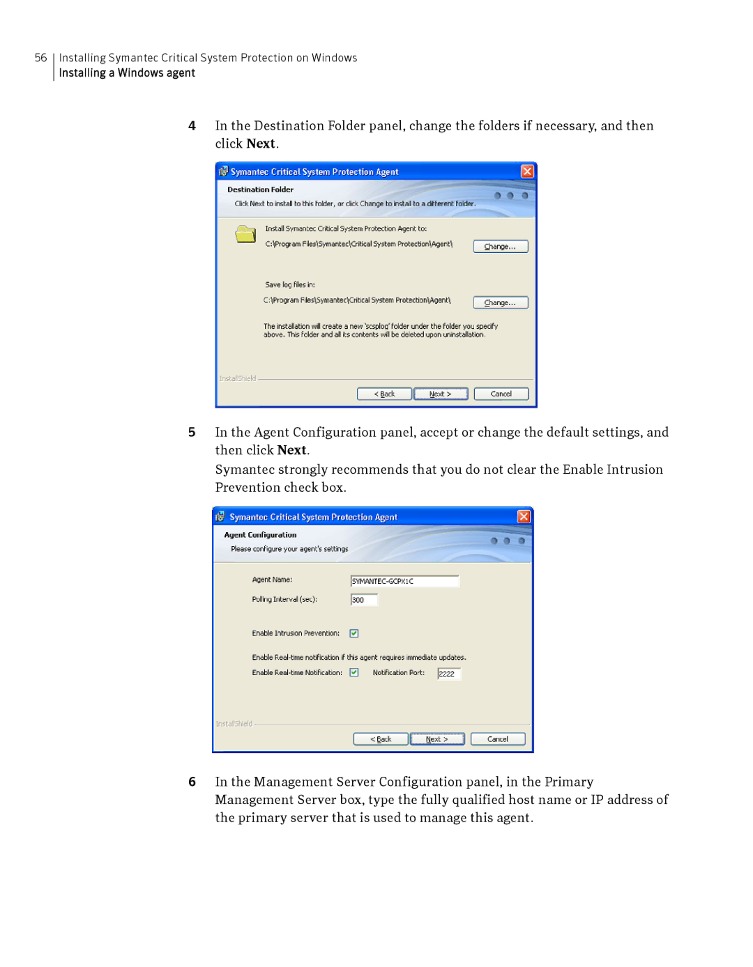 Symantec Critical System manual Installing a Windows agent 