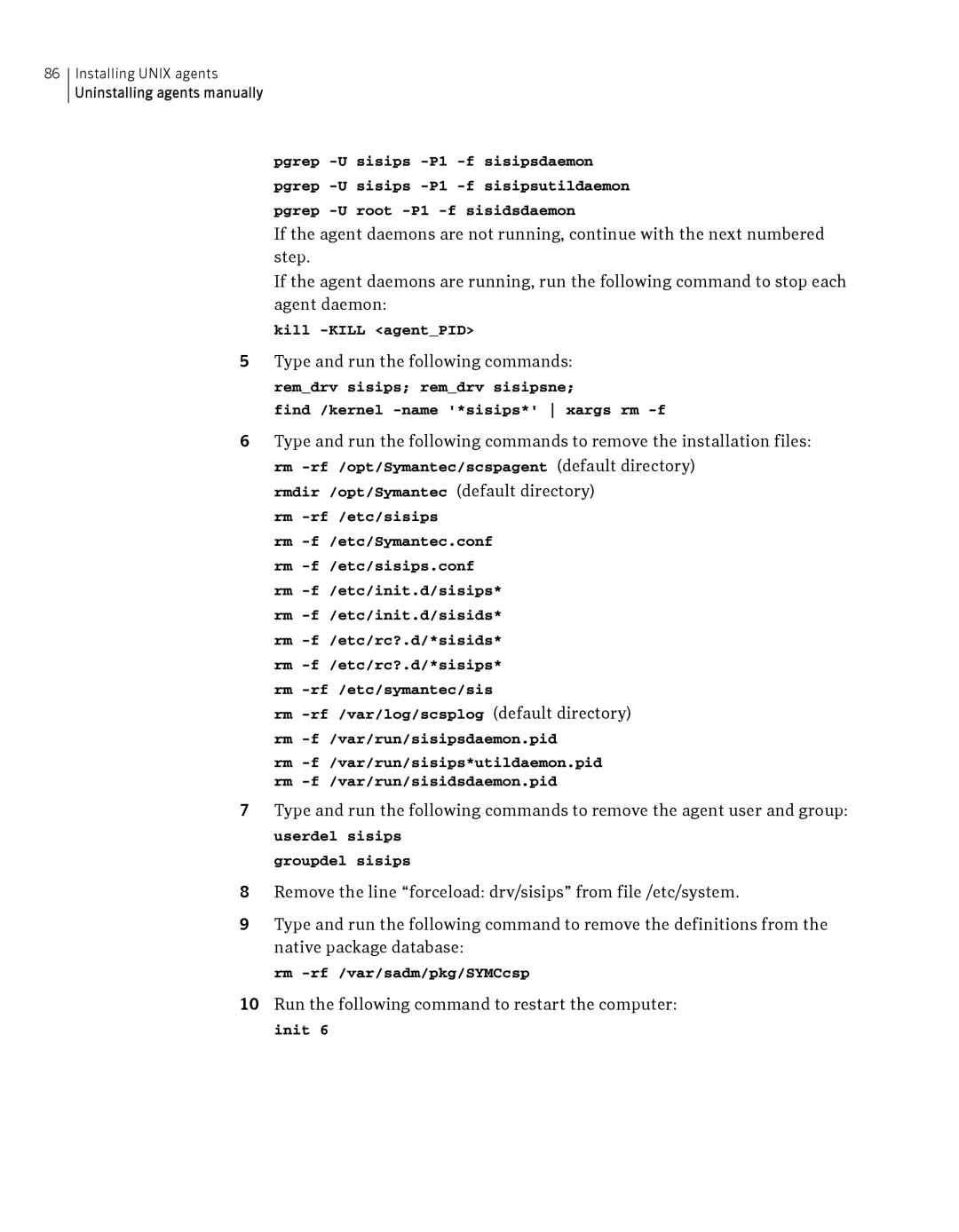 Symantec Critical System manual Run the following command to restart the computer 