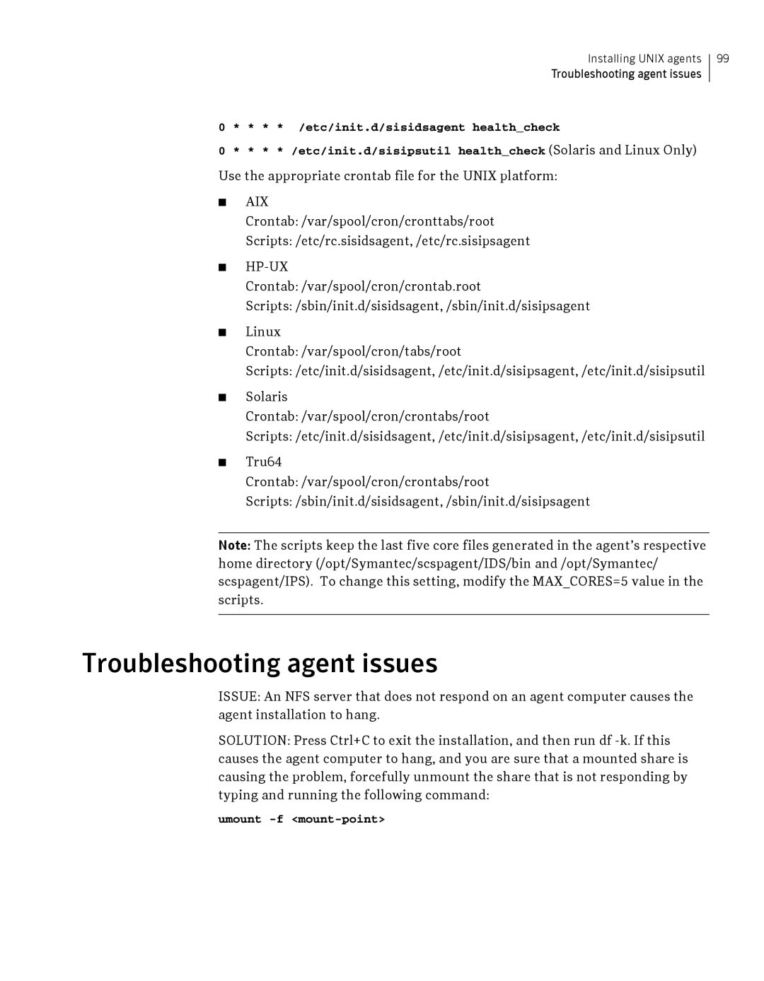 Symantec Critical System manual Troubleshooting agent issues, Hp-Ux 