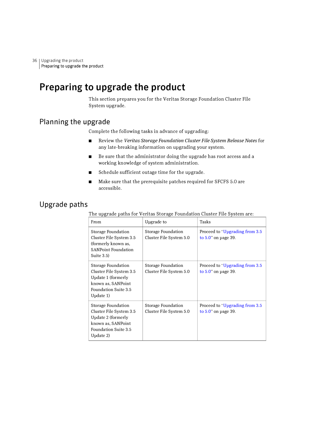 Symantec HP-UX manual Preparing to upgrade the product, Planning the upgrade, Upgrade paths 