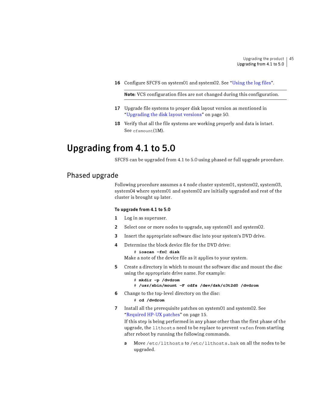 Symantec HP-UX manual Upgrading from 4.1 to, Phased upgrade 