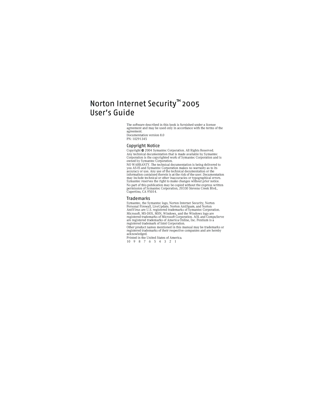 Symantec NIS2005 manual Norton Internet Security 2005 User’s Guide 