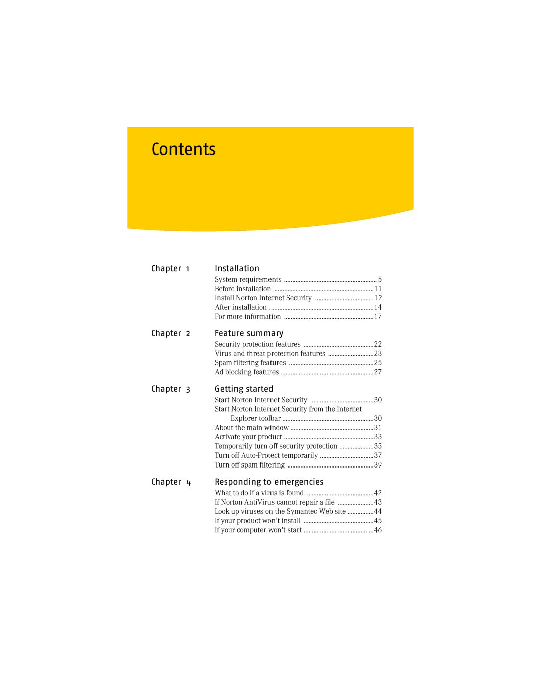 Symantec NIS2005 manual Contents 