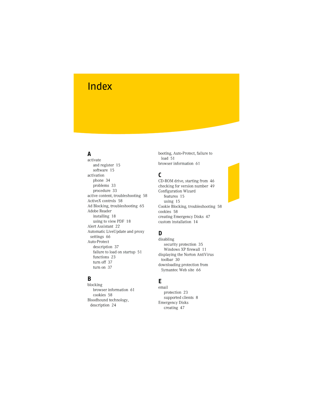 Symantec NIS2005 manual Index 