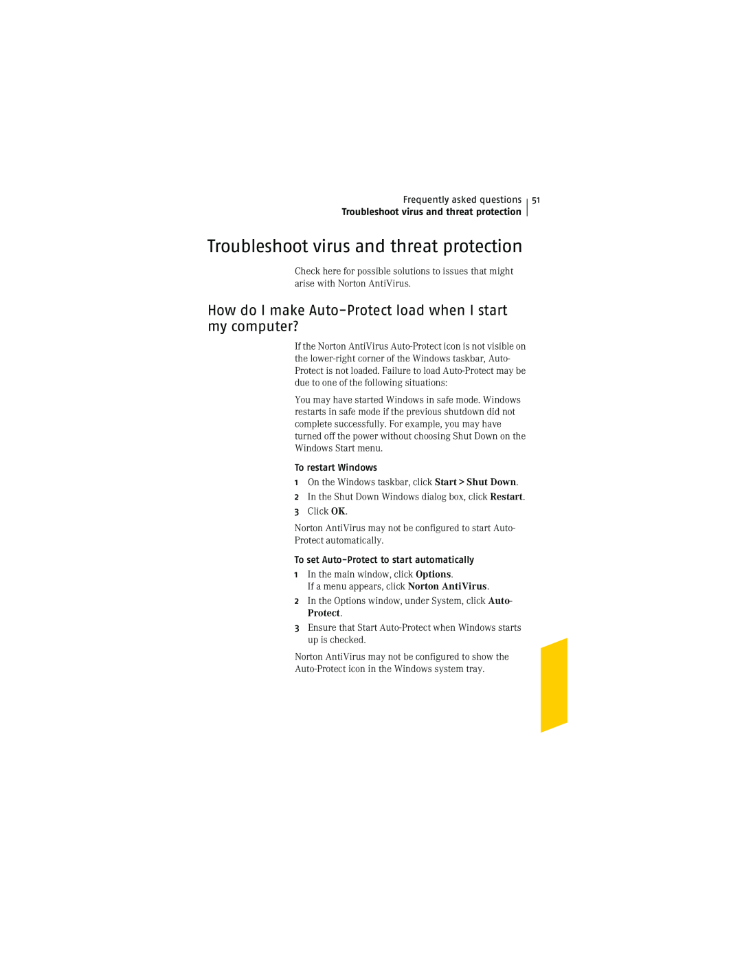 Symantec NIS2005 manual Troubleshoot virus and threat protection 