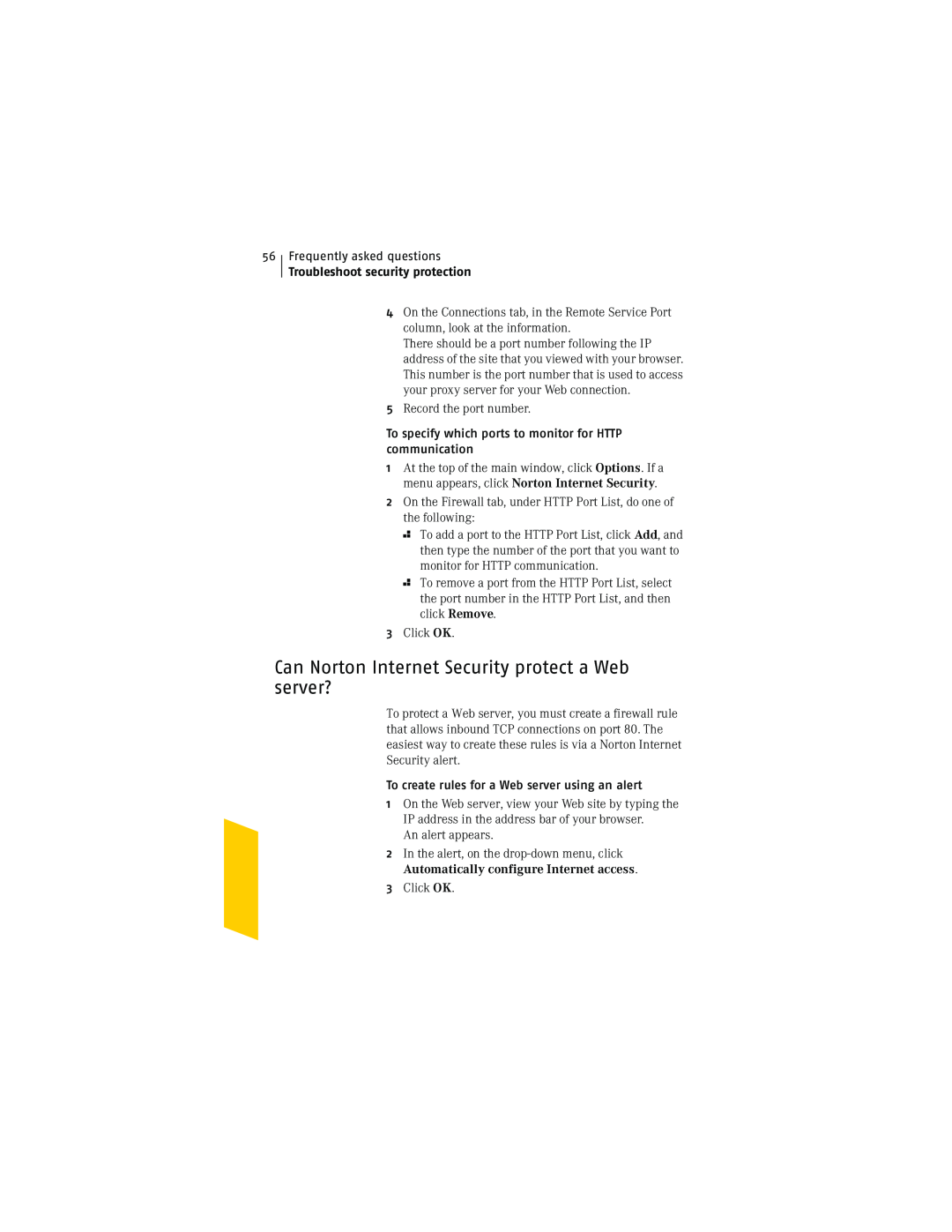 Symantec NIS2005 manual Troubleshoot security protection 