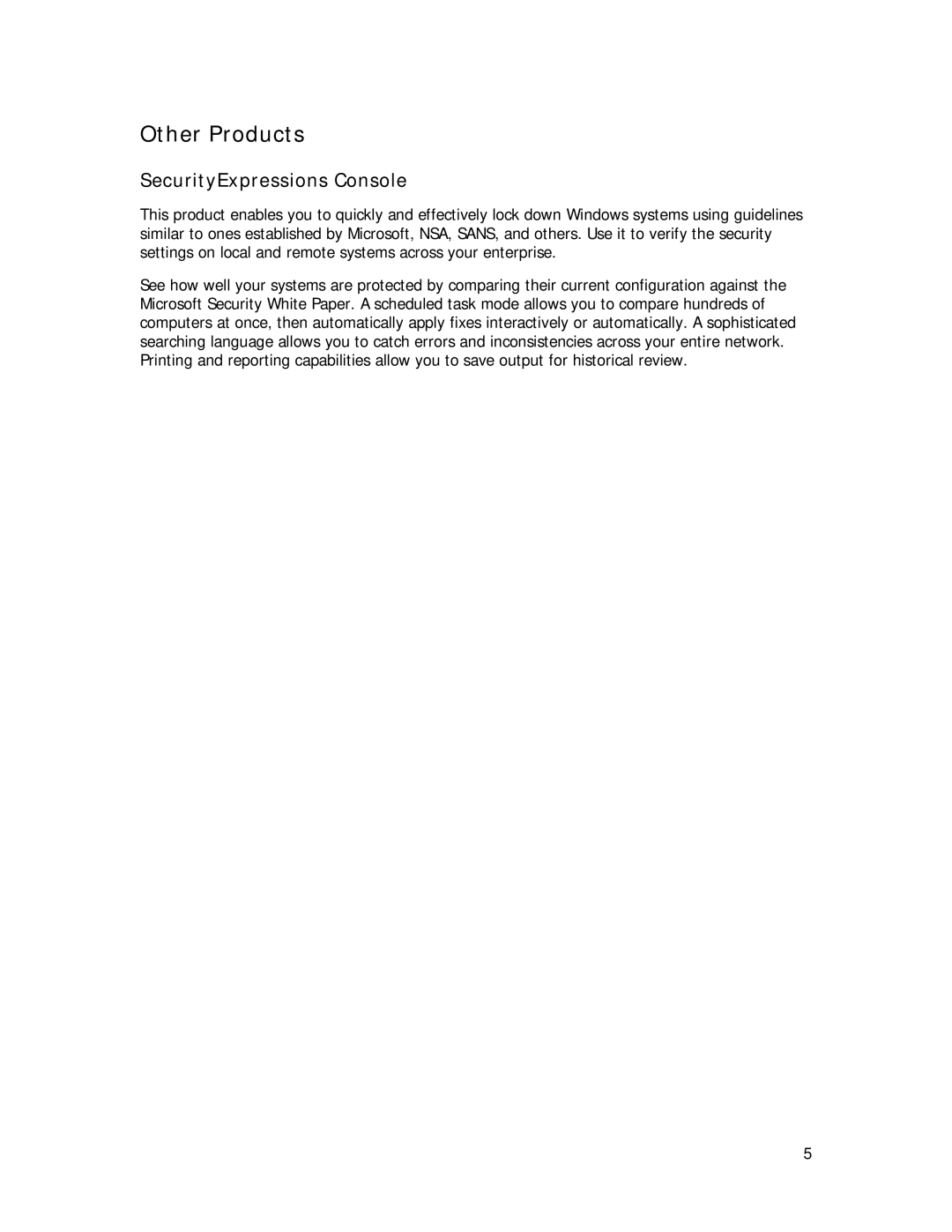 Symantec Security Expressions Server manual Other Products, SecurityExpressions Console 