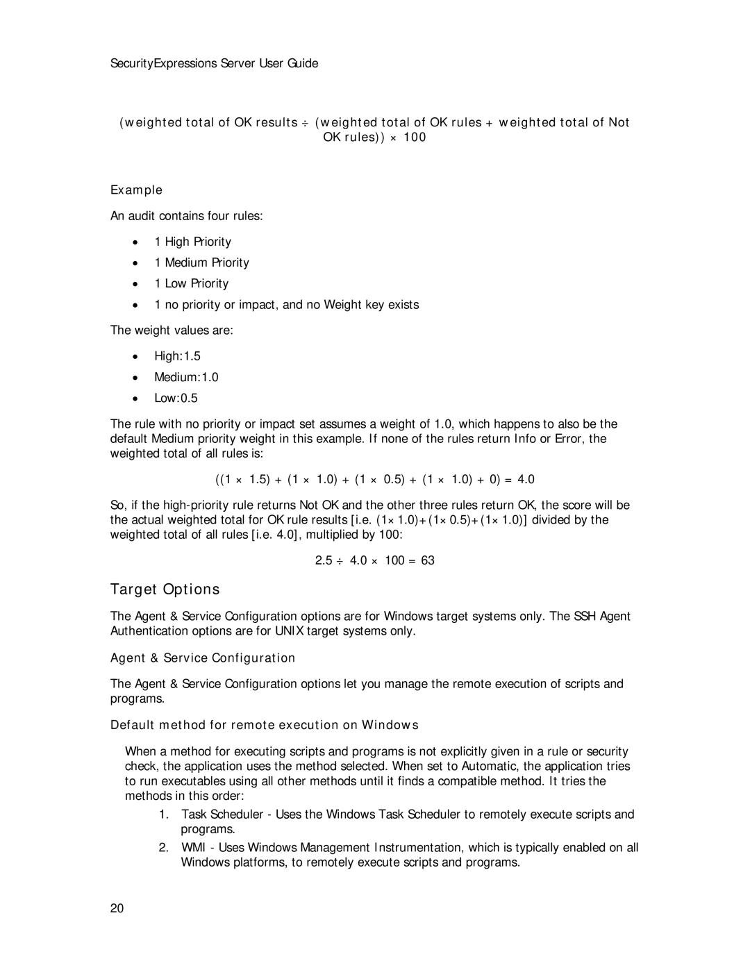 Symantec Security Expressions Server manual Target Options, Agent & Service Configuration 