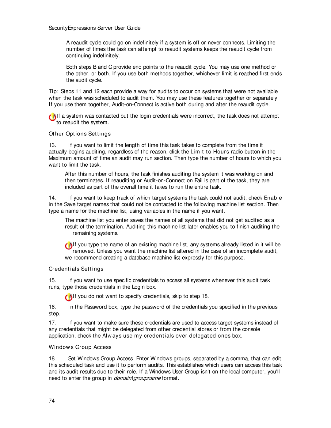 Symantec Security Expressions Server manual Other Options Settings 