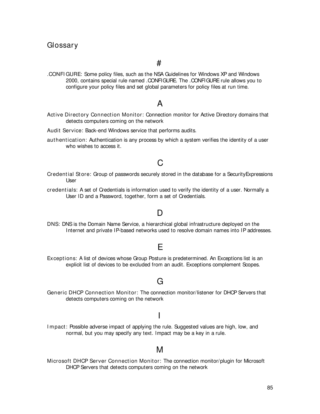 Symantec Security Expressions Server manual Glossary 