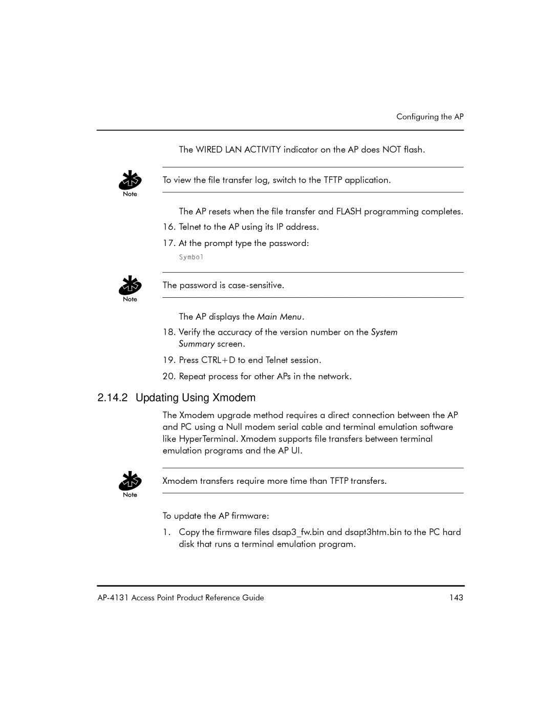 Symbol Technologies manual AP-4131 Access Point Product Reference Guide 143 