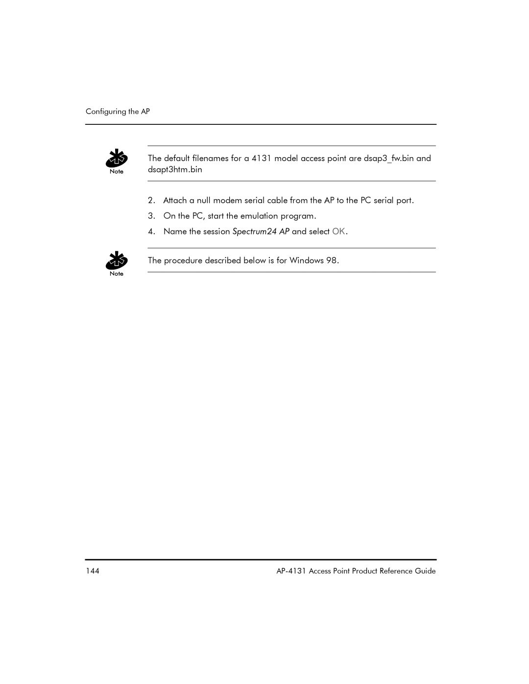 Symbol Technologies AP-4131 manual 144 