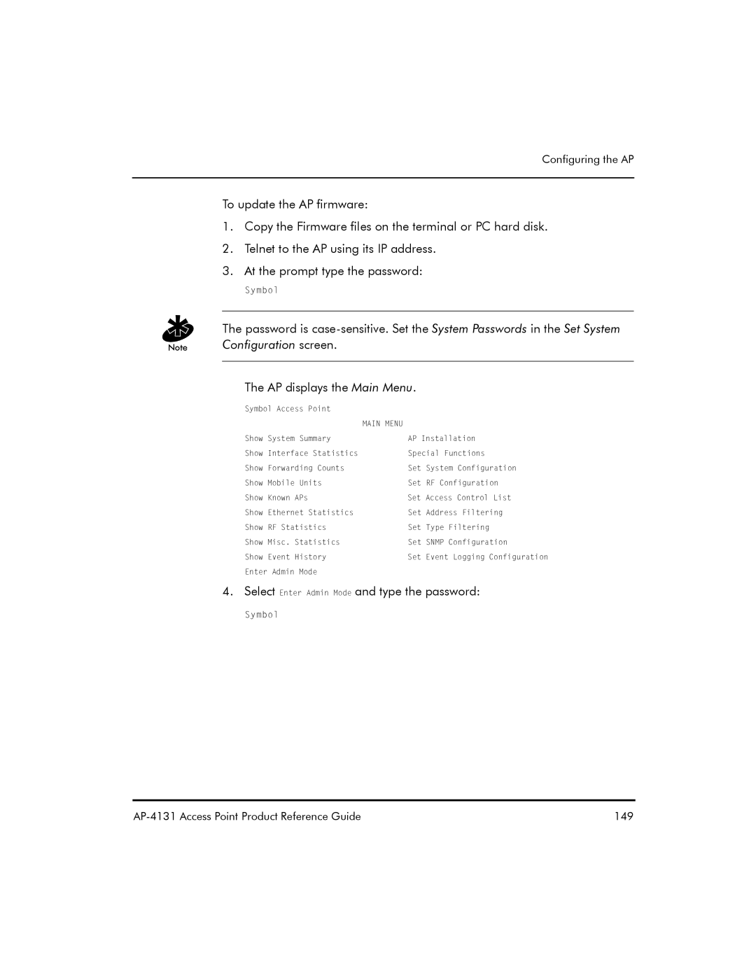 Symbol Technologies manual AP-4131 Access Point Product Reference Guide 149 