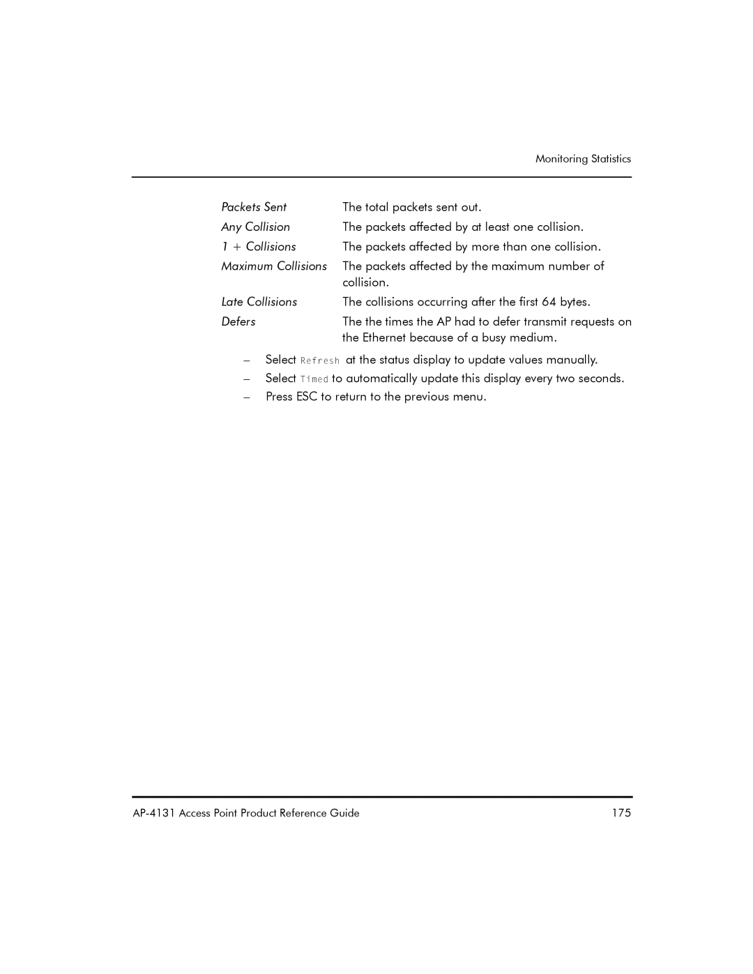 Symbol Technologies AP-4131 manual Ethernet because of a busy medium 