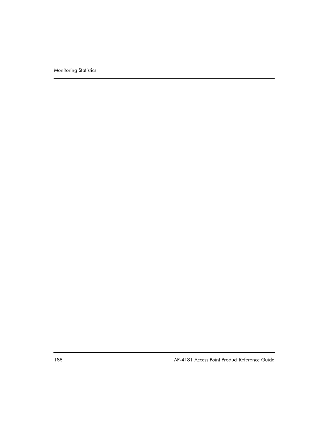 Symbol Technologies AP-4131 manual Monitoring Statistics 188 