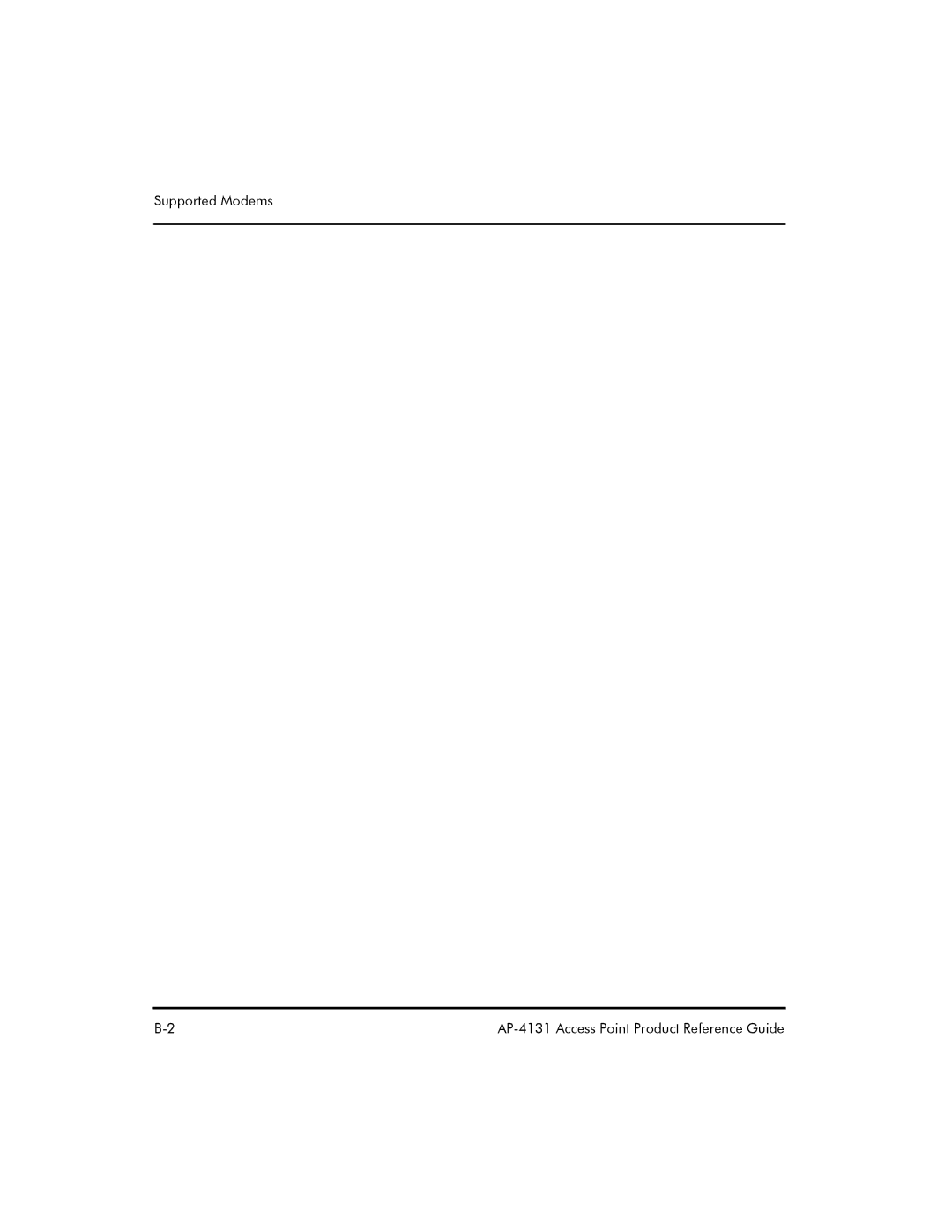 Symbol Technologies AP-4131 manual Supported Modems 