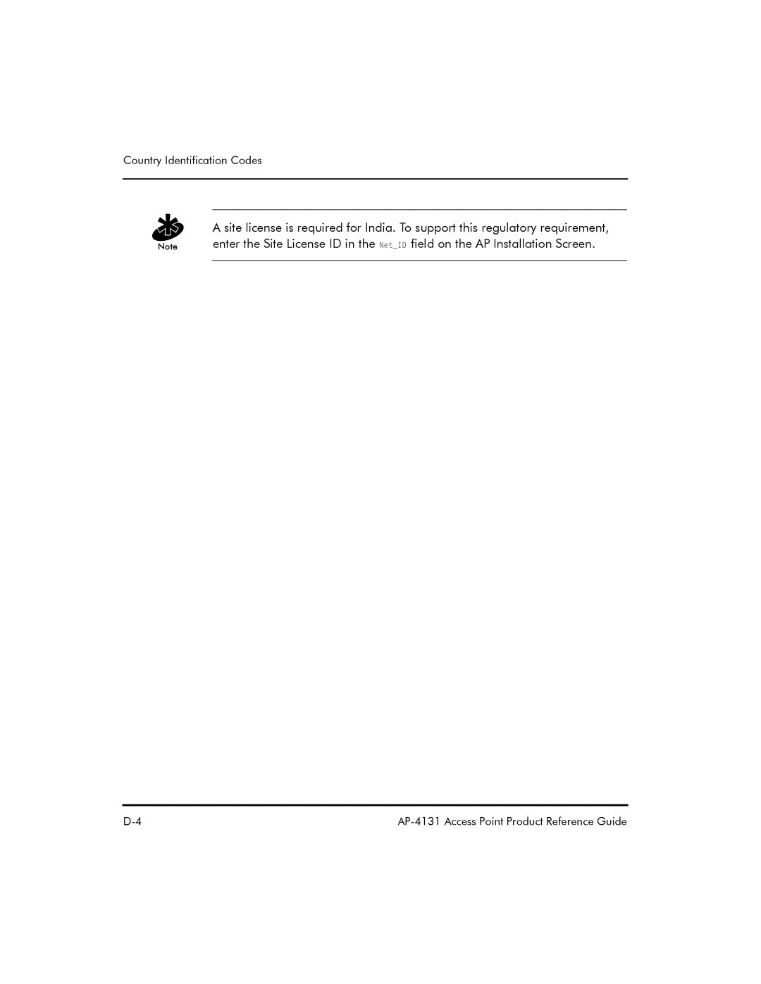 Symbol Technologies AP-4131 manual Country Identification Codes 