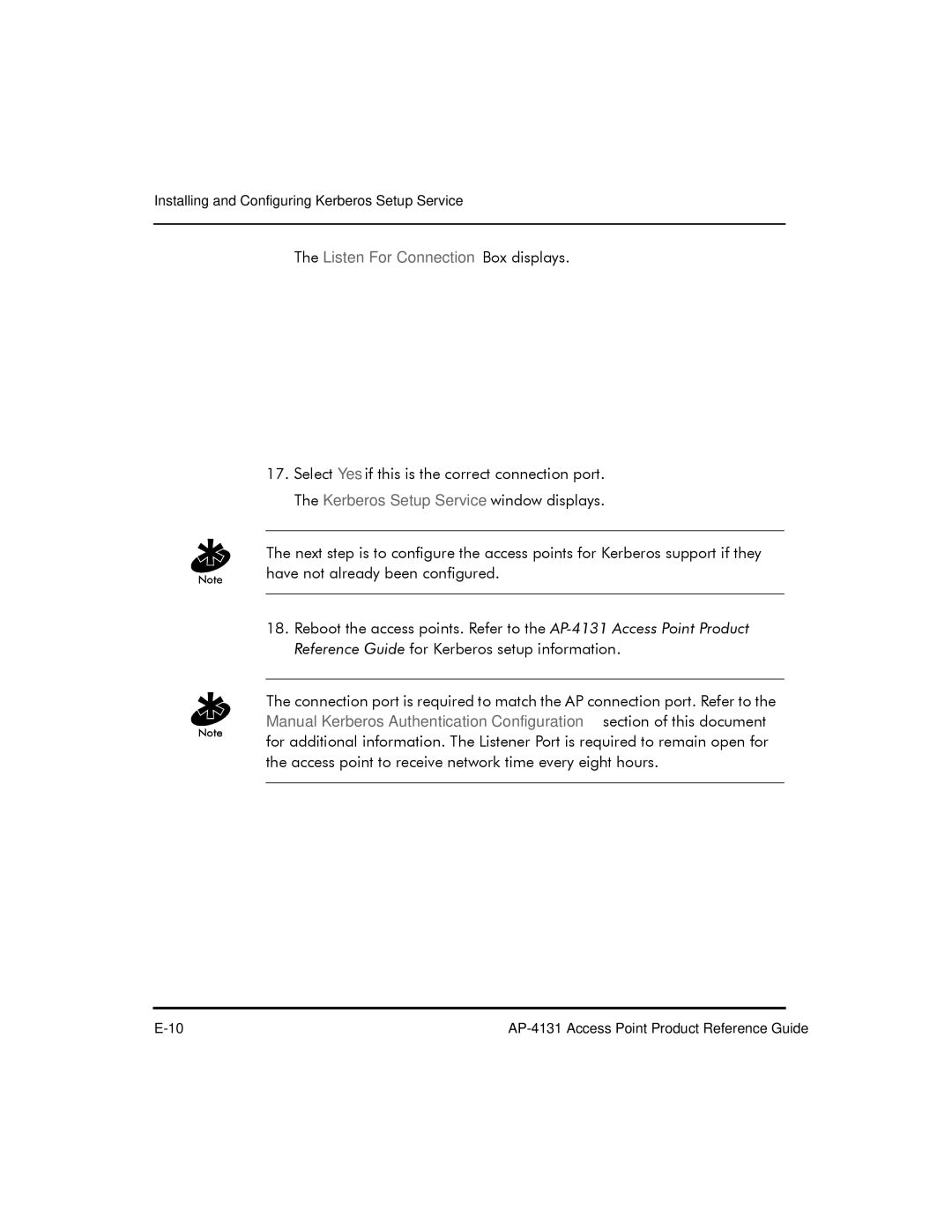 Symbol Technologies AP-4131 manual Listen For Connection Box displays 