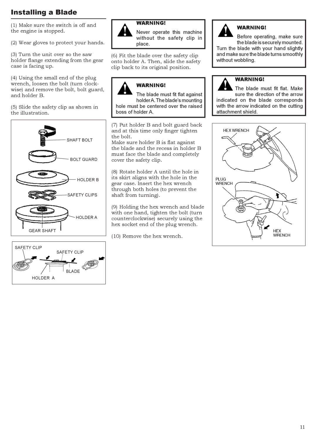 Symbol Technologies C350, B450, T350 manual Installing a Blade, Remove the hex wrench 