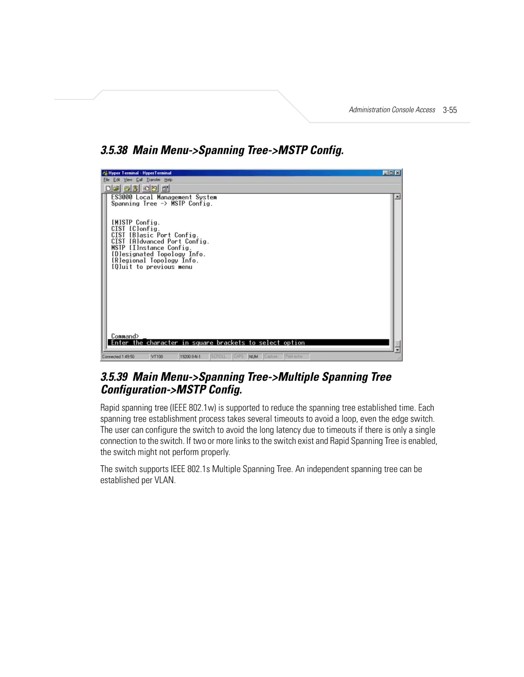 Symbol Technologies ES3000 manual Administration Console Access 