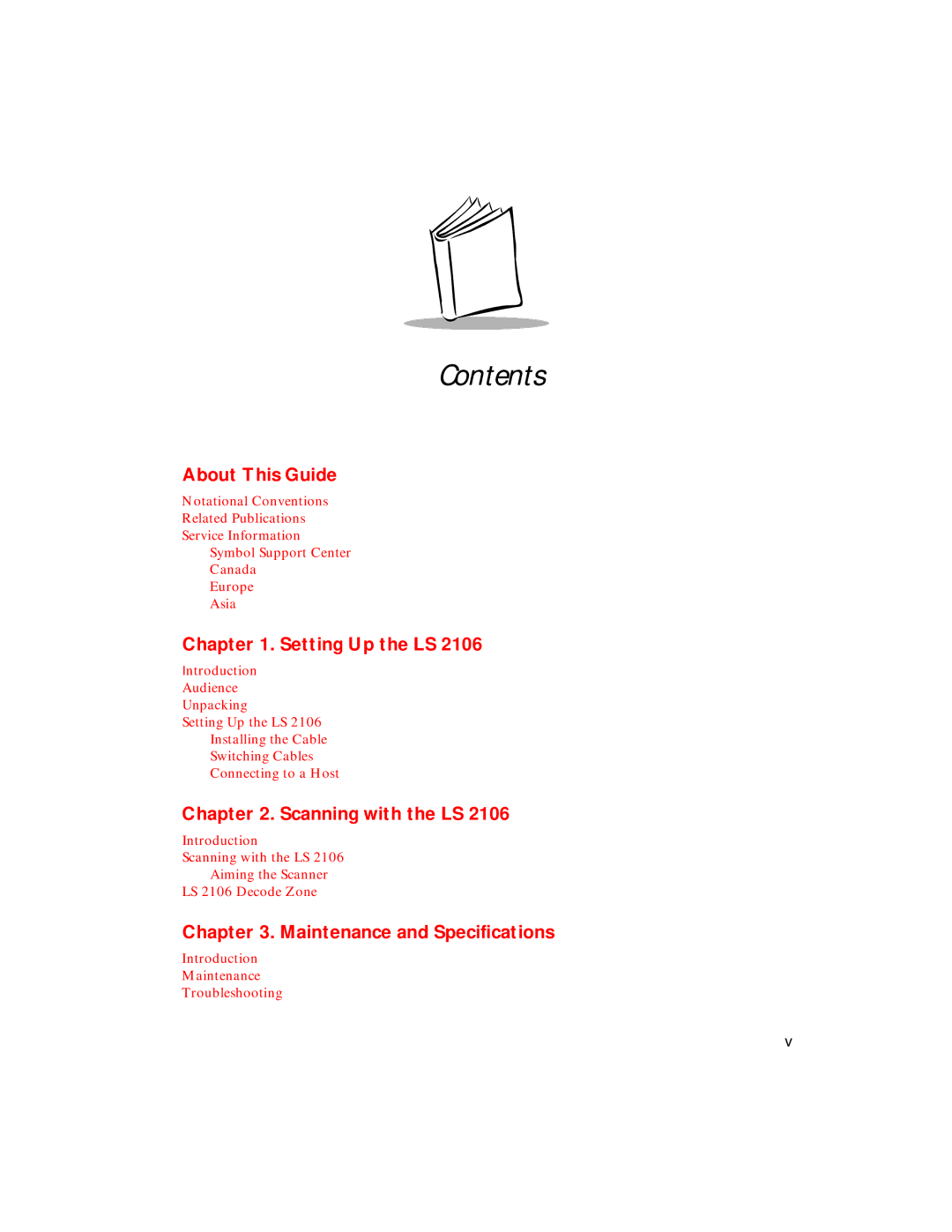 Symbol Technologies LS 2106 manual Contents 