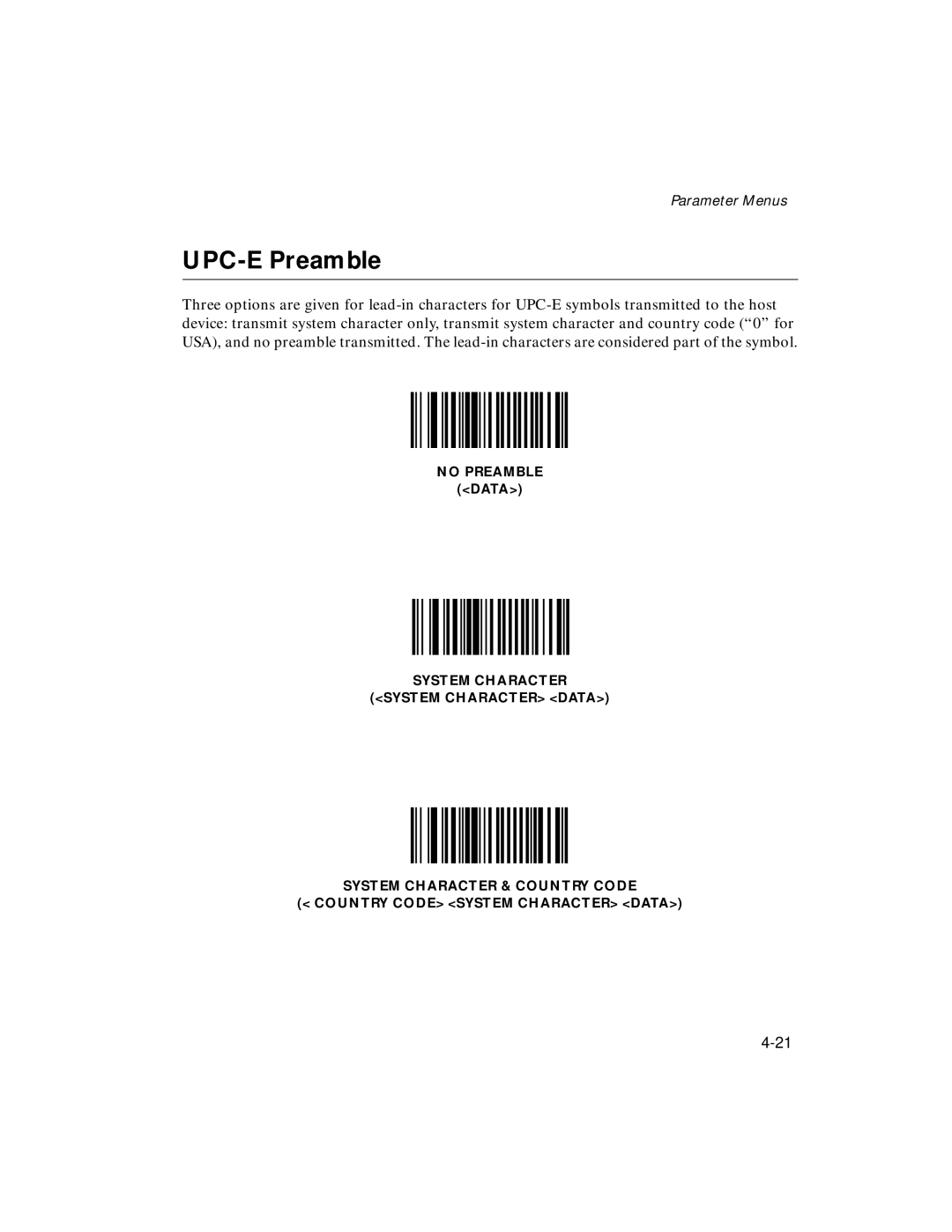 Symbol Technologies LS 2106 manual UPC-E Preamble 