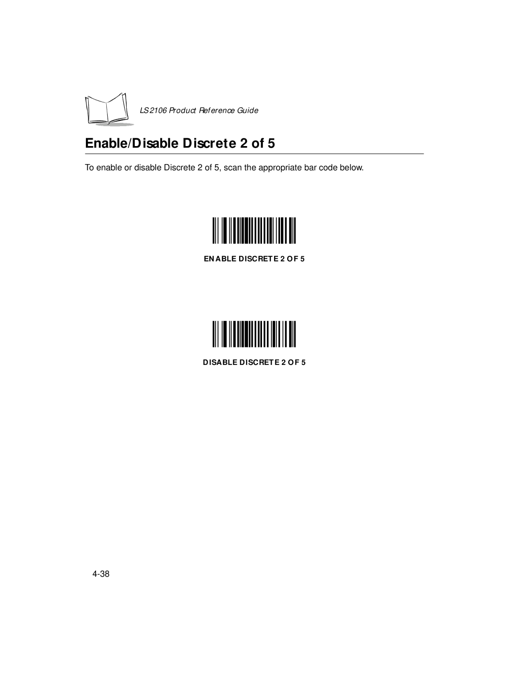 Symbol Technologies LS 2106 manual Enable/Disable Discrete 2 