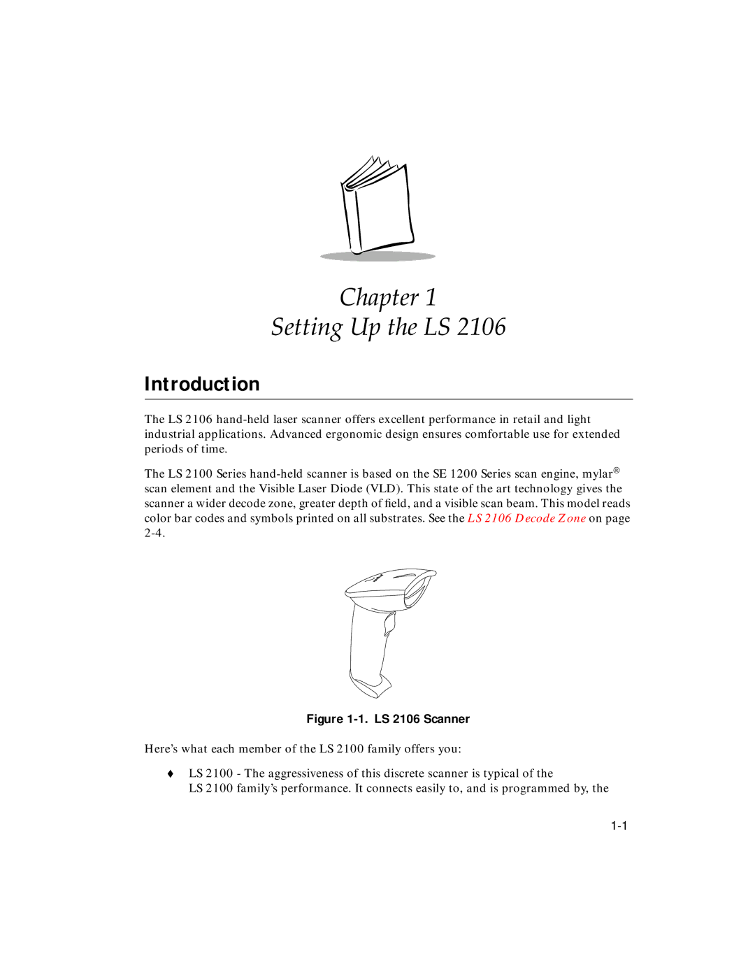 Symbol Technologies LS 2106 manual Chapter Setting Up the LS, Introduction 