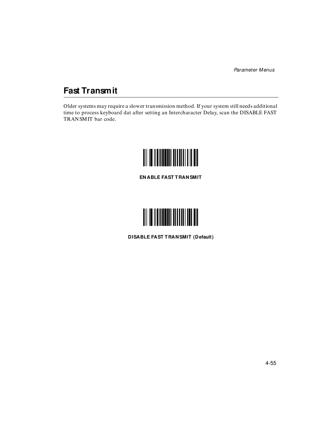 Symbol Technologies LS 2106 manual Fast Transmit 